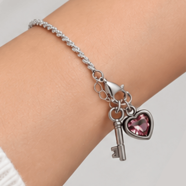 Pink Heart Anklet Bracelet | Barbie-Inspired