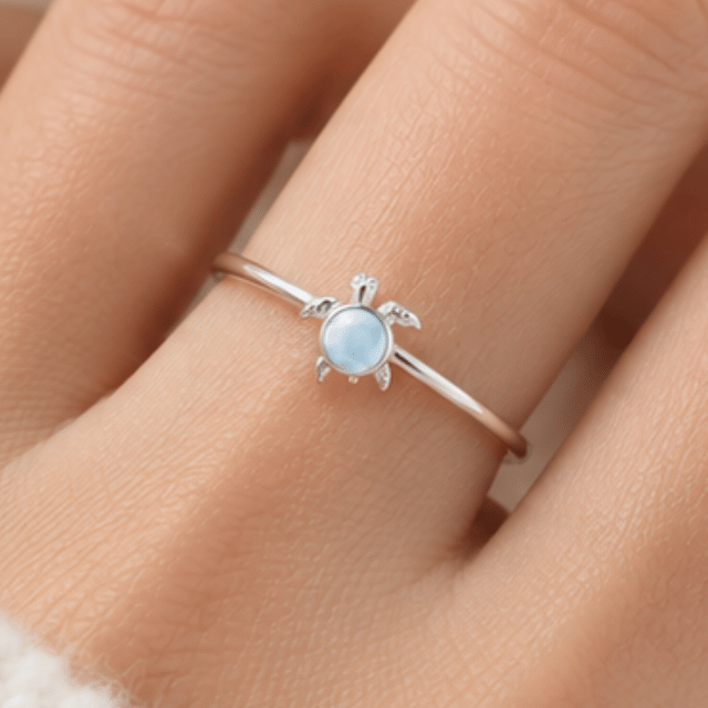 Tiny Turtle Adjustable Ring