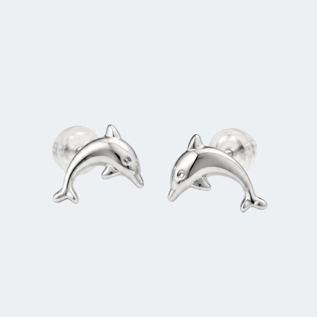 Tiny Dolphin Stud Earrings